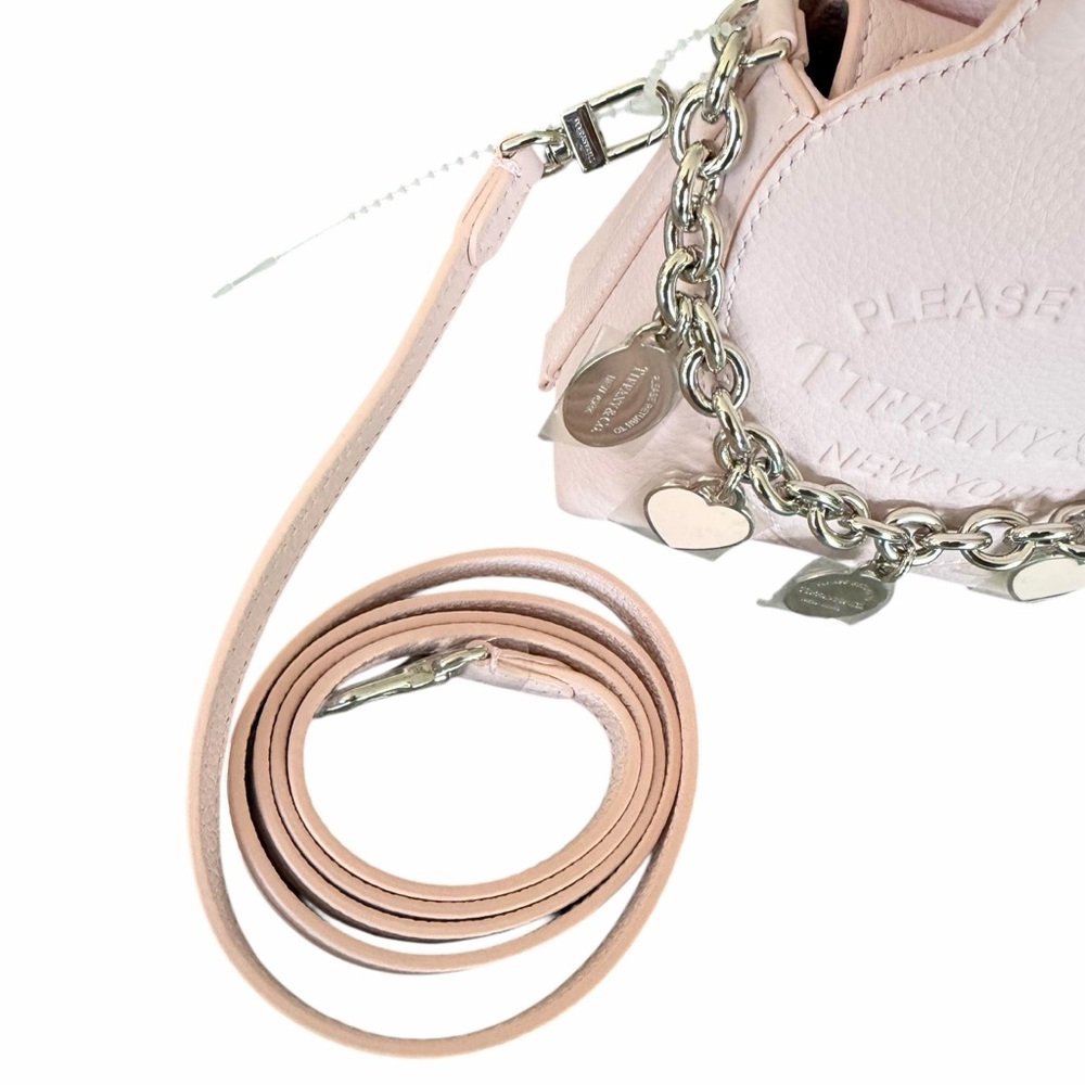 Tiffany & Co. Return To Tiffany Pink Micro Tote Crossbody Charms On Chain NWT - Picture 3 of 12